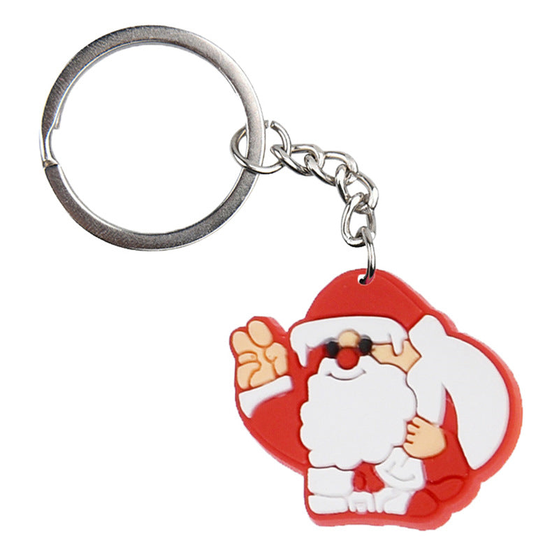 Wholesale Random 100pcs Christmas Cartoon PVC Soft Rubber Keychains
